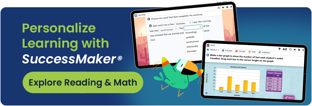 SuccessMaker®</a></em>, a continuously adaptive personalized learning program that incorporates a spaced interleaving model for instruction and practice to accelerate student growth.
