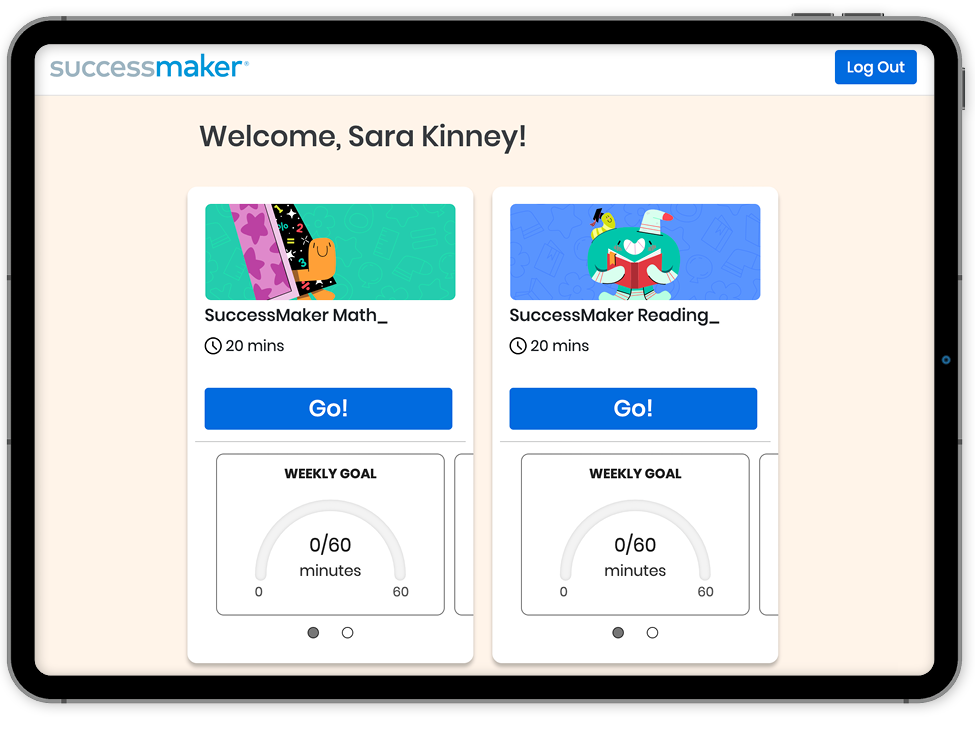 SuccessMaker personalized learning and adaptive learning program login screen.