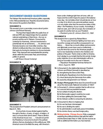 An example of a Document-Based Question (DBQ) social studies writing activity.