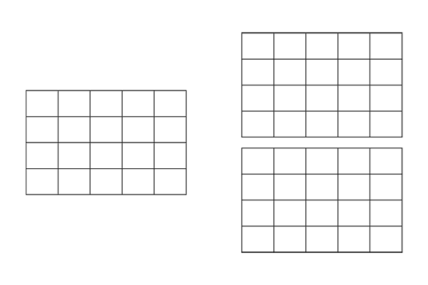 Student-drawn array model showing that 8 × 5 is double 4 × 5, illustrating number sense through visual multiplication strategies.