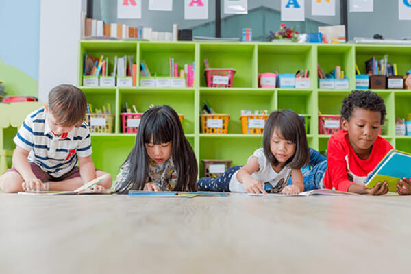 Students read a variety of text types to support reading instruction.