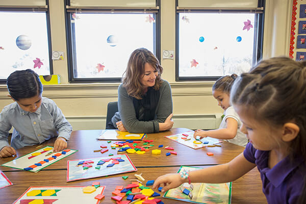 Students in a classroom practicing math fluency.