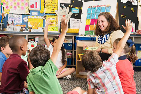 Students having fun with reading instruction.