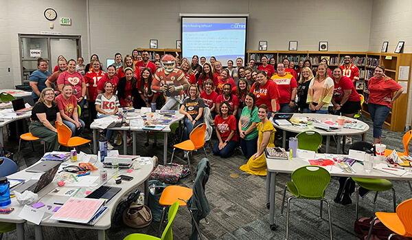 Teachers from Raymore-Peculiar School District attending a training on the Science of Reading provided by their district to help them enhance their reading instruction.